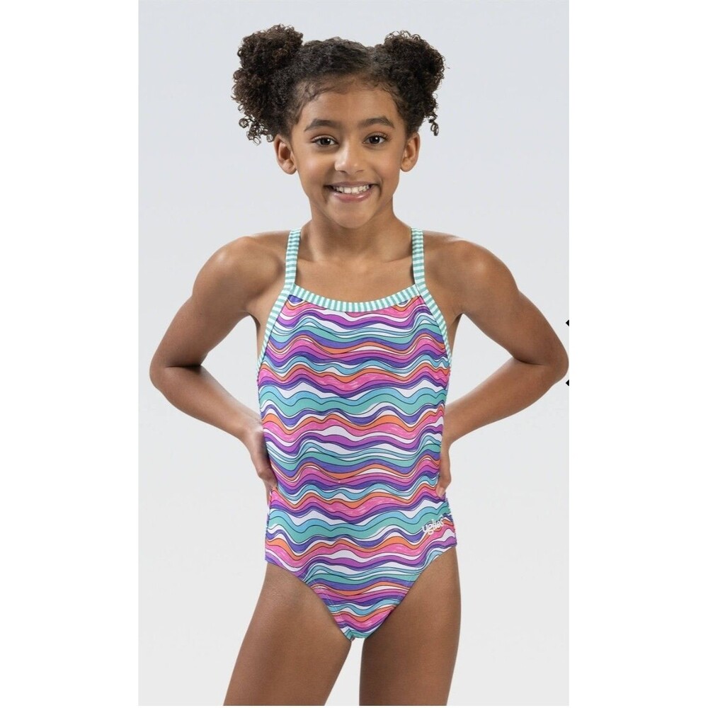 Dolphin Youth Girl's Uglies Wiggles Criss Cross back 1 Piece Swim Size 16 New
